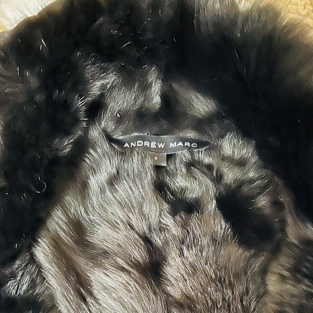 Andrew Marc Long haired shearling (genuine fur) black size Small - Picture 3 of 7